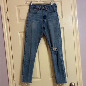 Levi's Blue Distressed Skinny Jeans